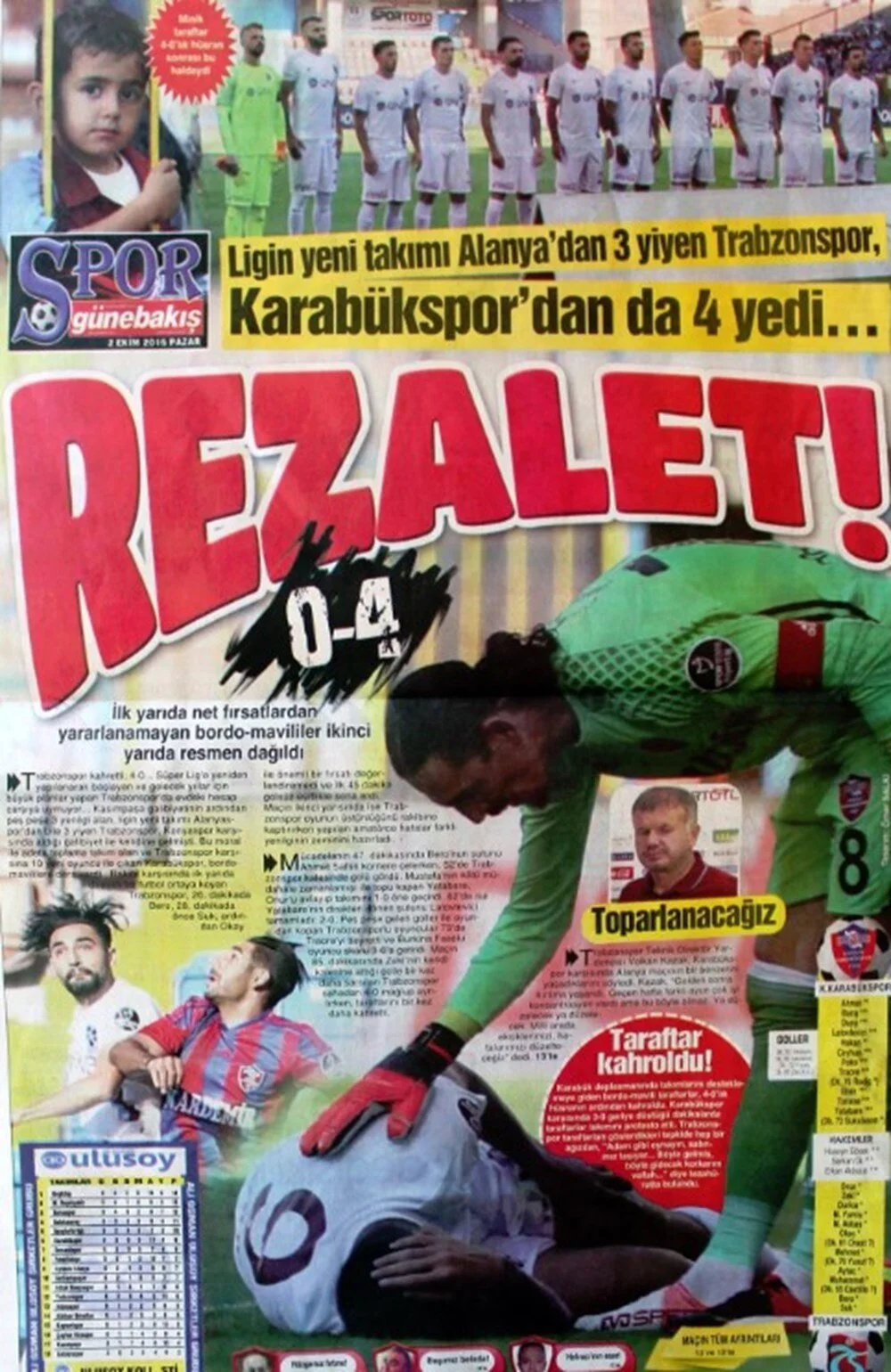Trabzon'da gazeteler Trabzonspor'un hezimeti için ne yazdı? 6