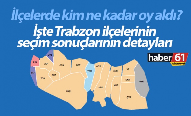 Trabzon ilçelerinin seçim sonuçları 1