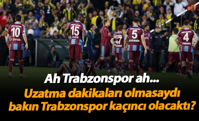Süper Lig'de uzatma dakikaları olmasaydı Trabzonspor kaçıncı olurdu? 1