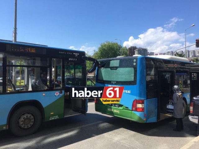 Trabzon'da otobüsler çarpıştı 6