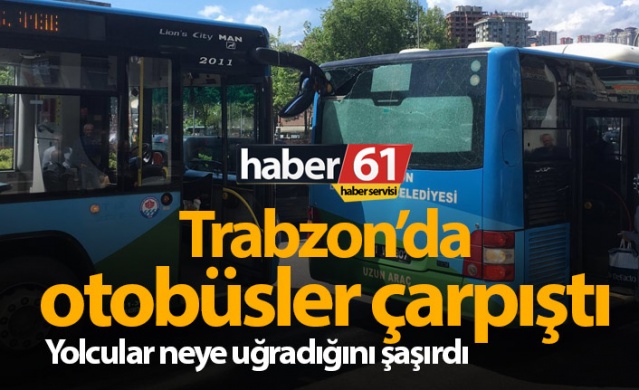 Trabzon'da otobüsler çarpıştı 1