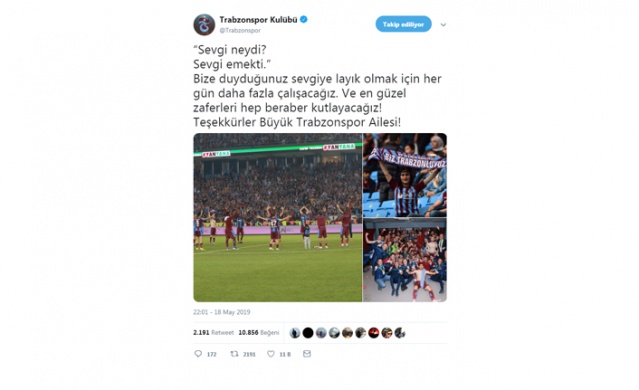 Trabzonspor: “Sevgi neydi? Sevgi emekti” 2