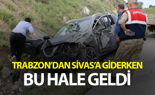 Trabzon'dan Sivas'a giderken kaza - 4 yaralı 1