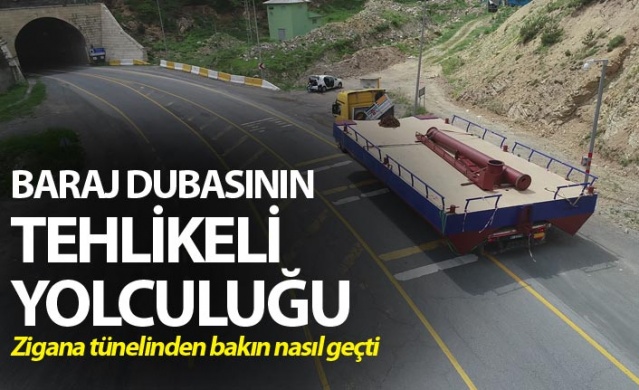 Trabzon'da baraj dubasının tehlikeli yolculuğu 1