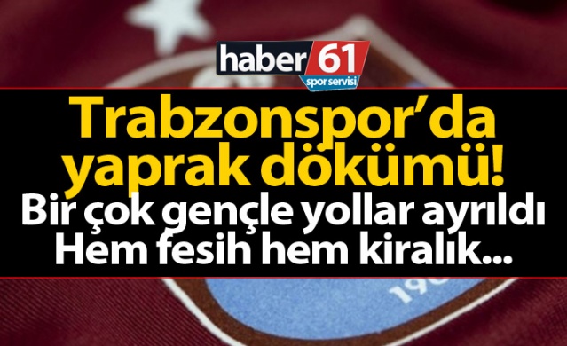 Trabzonspor'da yaprak dökümü! Bir çok genç gönderildi 1