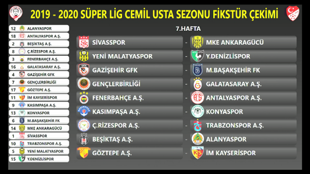 2019-2020 Cemil Usta Sezonu Süper Lig Fikstürü 8