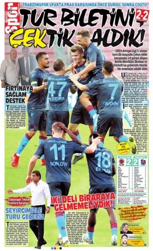 Trabzon gazetelerinden tur manşetleri 3
