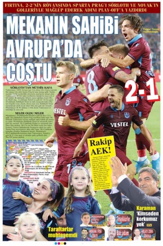 Trabzon basınından tur manşetleri 2
