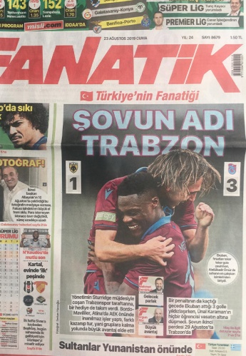 Trabzon Gazetelerinde AEK Galibiyeti coşkusu 3