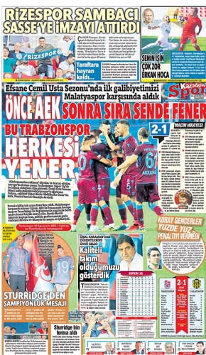 Trabzon Gazetelerinden galibiyet manşetleri 26.08.2019 4