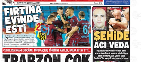 Trabzon Gazetelerinden galibiyet manşetleri 26.08.2019 5