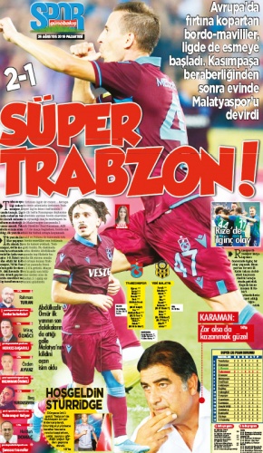 Trabzon Gazetelerinden galibiyet manşetleri 26.08.2019 2