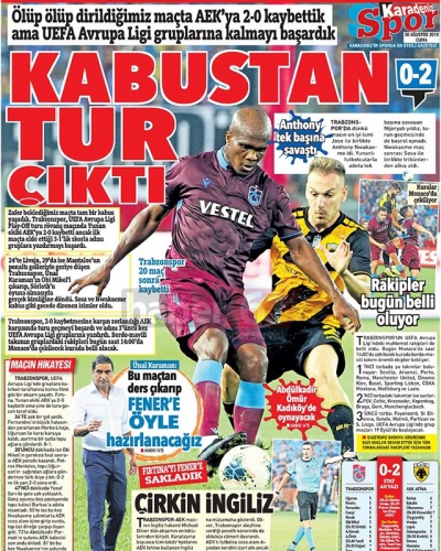 Trabzonspor gazetelerinden tur manşeti : Şakacı çocuklar 5