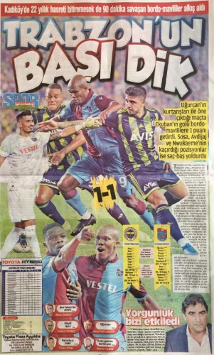 Trabzonspor Gazetelerinden Fenerbahçe maçı manşetleri 5