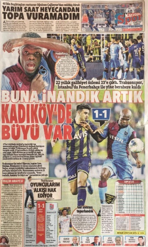 Trabzonspor Gazetelerinden Fenerbahçe maçı manşetleri 6
