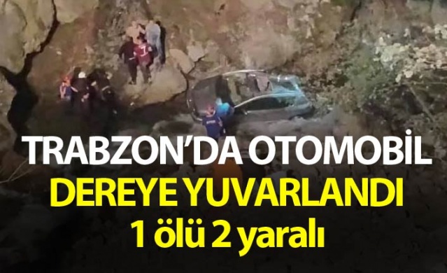 Trabzon'da otomobil dereye yuvarlandı: 1 ölü, 2 yaralı 1