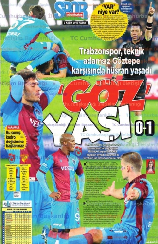 Trabzon Gazetelerinden Göztepe mağlubiyeti manşetleri 3