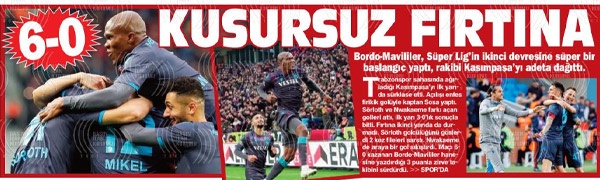 Trabzon Gazetelerinde galibiyet manşetleri 2
