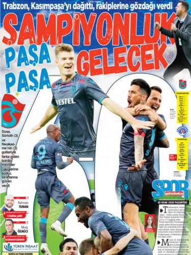 Trabzon Gazetelerinde galibiyet manşetleri 3