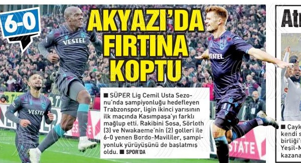 Trabzon Gazetelerinde galibiyet manşetleri 6