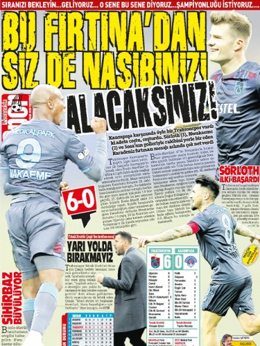 Trabzon Gazetelerinde galibiyet manşetleri 5