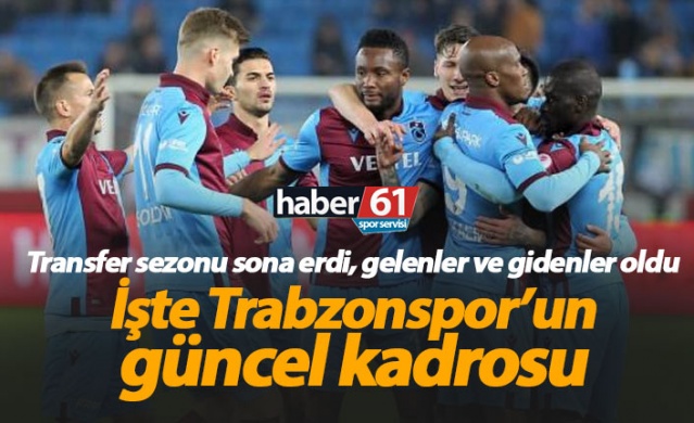 Trabzonspor'un güncel kadrosu | 2019-20 Sezonu İkinci Yarısı. 1