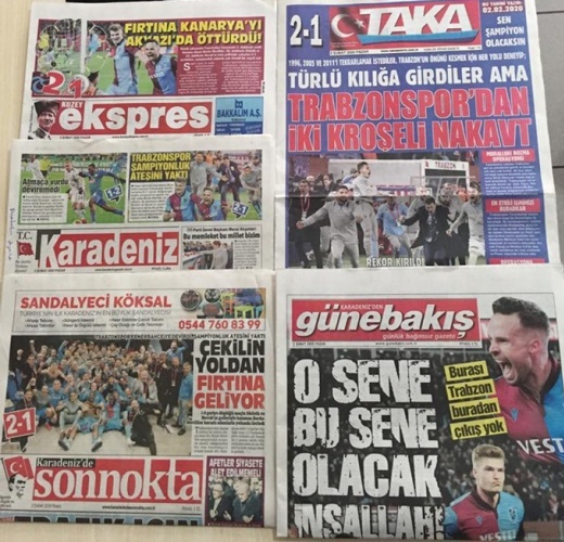 Trabzon basınından galibiyet manşetleri 2