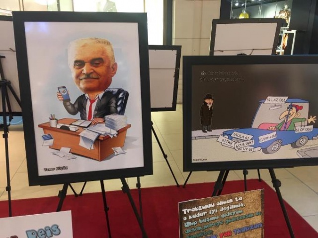 Trabzonlu ünlü karikatürist sergi açtı. 4