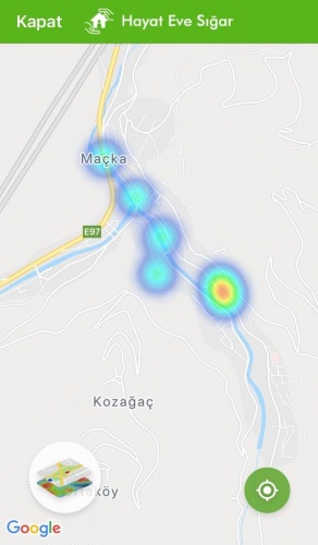 Trabzon'un koronavirüs yoğunluk haritası 24