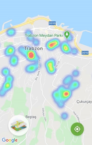Trabzon'un koronavirüs yoğunluk haritası 7