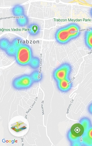 Trabzon'un koronavirüs yoğunluk haritası 8