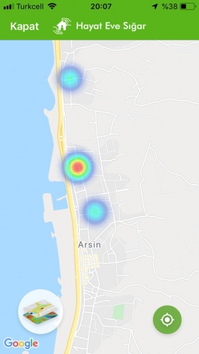 Trabzon'un koronavirüs yoğunluk haritası 16