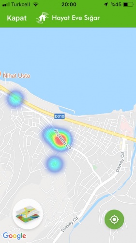 Trabzon'un koronavirüs yoğunluk haritası 12