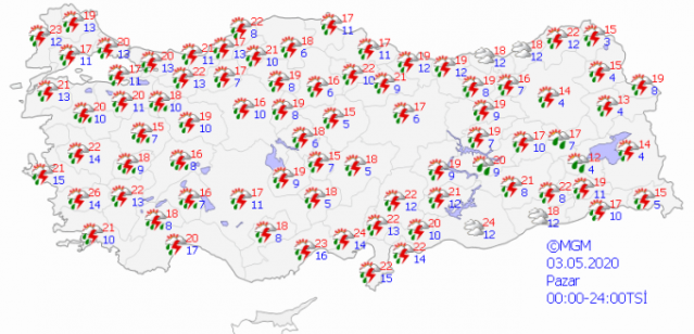 Sıcaklıklar azalıyor! Kuvvetli sağanak görülecek. 15 Ağustos 2022 6