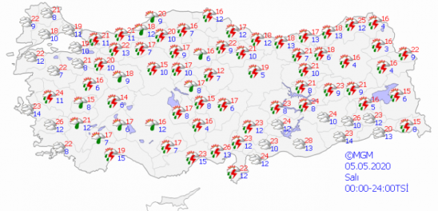 Sıcaklıklar azalıyor! Kuvvetli sağanak görülecek. 15 Ağustos 2022 8