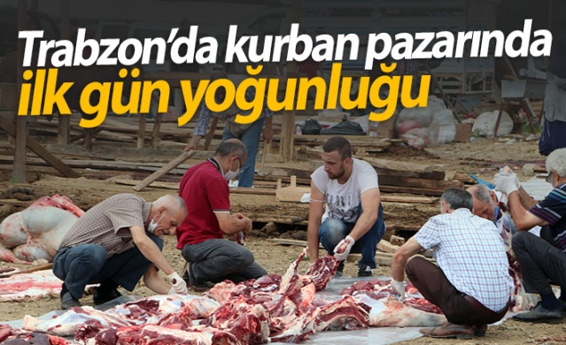 Trabzon'da kurban pazarında yoğunluk 1