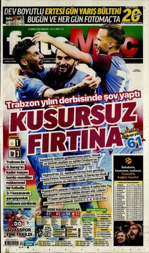 Trabzon Basınından galibiyet manşetleri 9