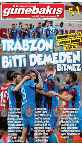 Trabzon Basınından galibiyet manşetleri 2