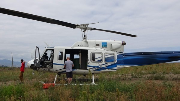 Trabzon'da dolgu alanına inen helikopter panik yarattı 7