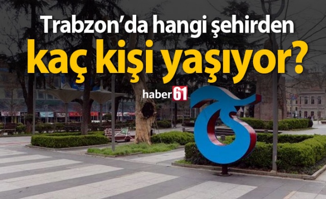 Trabzon'da hangi şehirden kaç kişi yaşıyor? 1