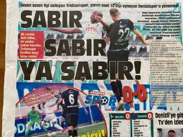 Trabzon gazetelerinden Trabzonspor manşetleri! "Ya sabır" 6
