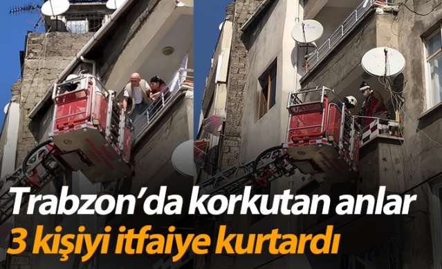 Trabzon'da yangında mahsur kalan 3 kişi kurtarıldı 1