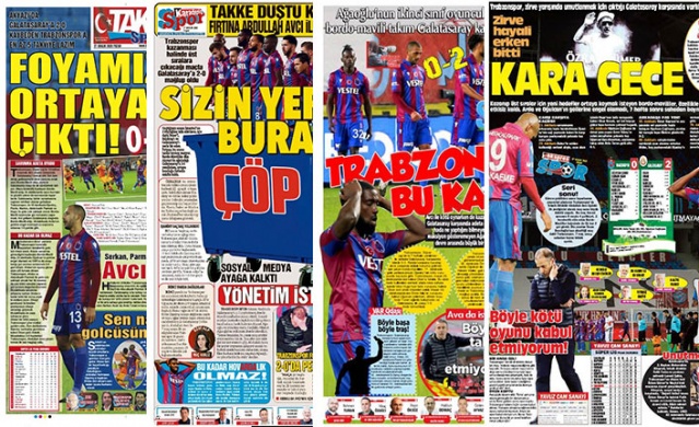 Trabzon basınından mağlubiyet manşetleri 2