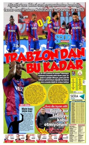 Trabzon basınından mağlubiyet manşetleri 3
