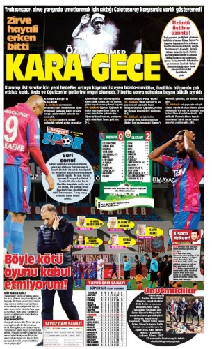 Trabzon basınından mağlubiyet manşetleri 4