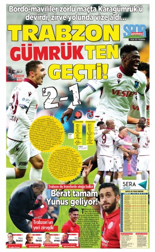 Trabzon Gazetelerinde galibiyet  manşetleri 4