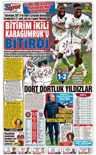 Trabzon Gazetelerinde galibiyet  manşetleri 3
