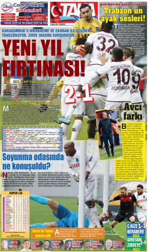 Trabzon Gazetelerinde galibiyet  manşetleri 6