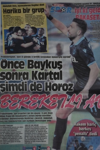 Trabzon yerel basınında galibiyet manşetleri 7