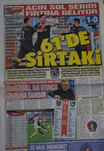 Trabzon yerel basınında galibiyet manşetleri 9